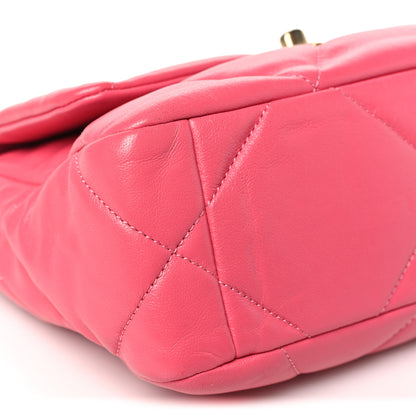 Chanel Goatskin Quilted Medium Chanel 19 Flap Pink 9 of 10