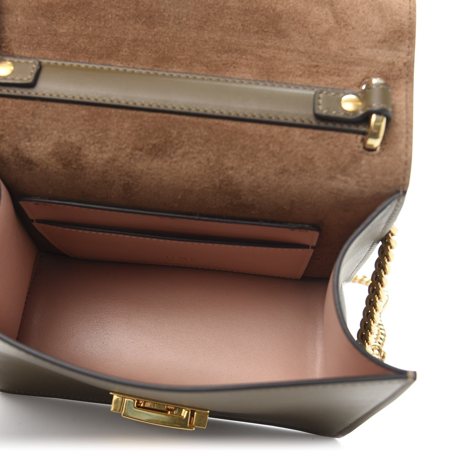 Fendi Vitello Grace Matte Small Kan U Shoulder Bag Wood 5 of 9