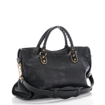 Balenciaga Chevre Gold Metallic Edge Hardware City Black 4 of 8