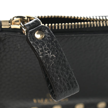 Valentino Garavani Pebbled Calfskin Rockstud Coin Case Card Holder Black 9 of 9