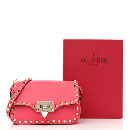 Valentino Garavani Vitello Mini Rockstud Flap Saddle Crossbody Bag Deep Rose 10 of 10