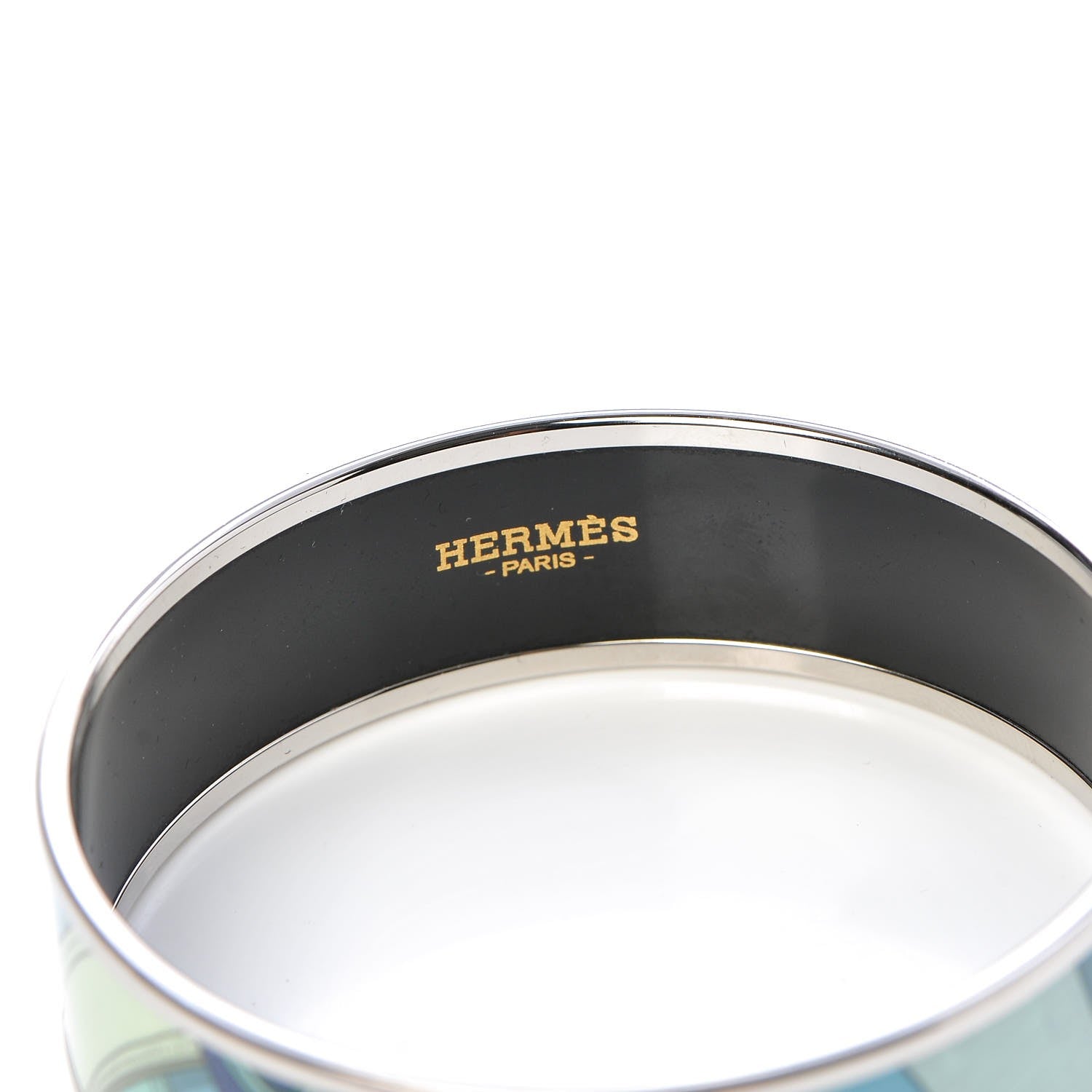 Hermes Enamel Printed Wide Cavalcadour Bracelet 62 5 of 6
