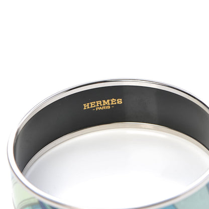 Hermes Enamel Printed Wide Cavalcadour Bracelet 62 5 of 6