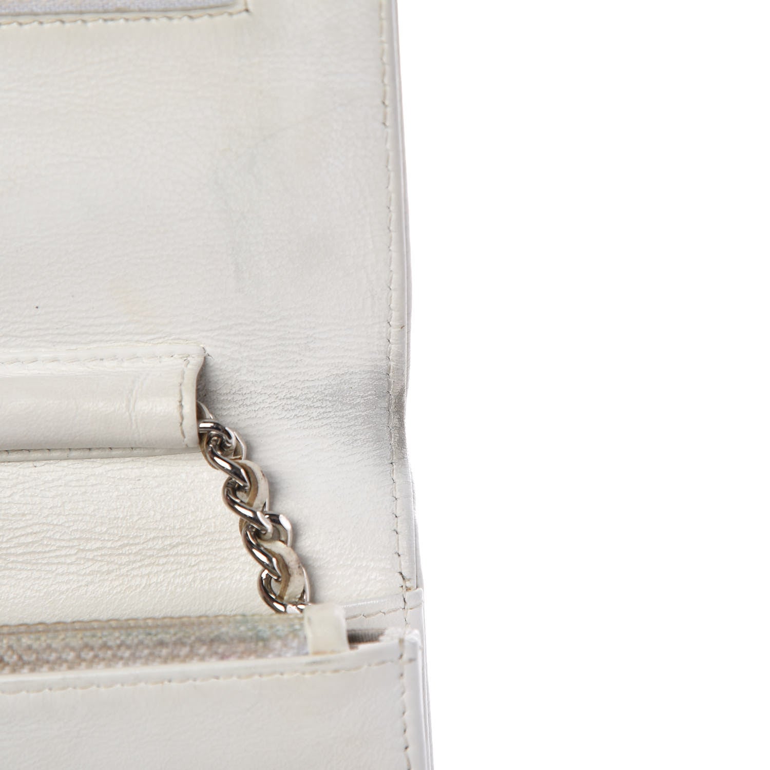 Chanel Caviar Timeless CC Wallet on Chain WOC White 11 of 13