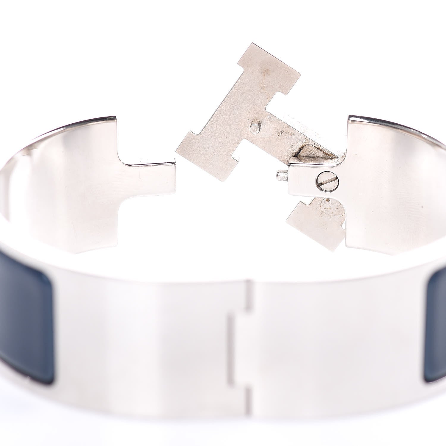 Hermes Enamel Wide Clic Clac H Bracelet PM Bleu Indigo 5 of 5