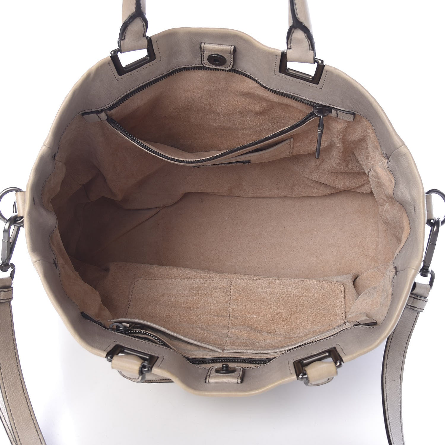 Prada Glace Calfskin Extra Wide Tote Ghiaccio Sfumato 6 of 19