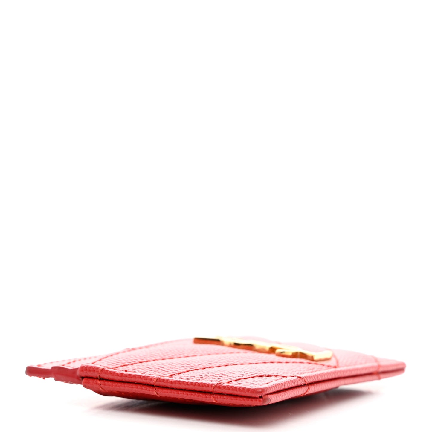 Grain De Poudre Matelasse Chevron Monogram Credit Card Case New Red