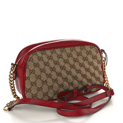 Gucci Monogram Azalea Calfskin Matelasse Diagonal Small GG Marmont Chain Shoulder Bag Beige Ebony New Cherry Red 3 of 13