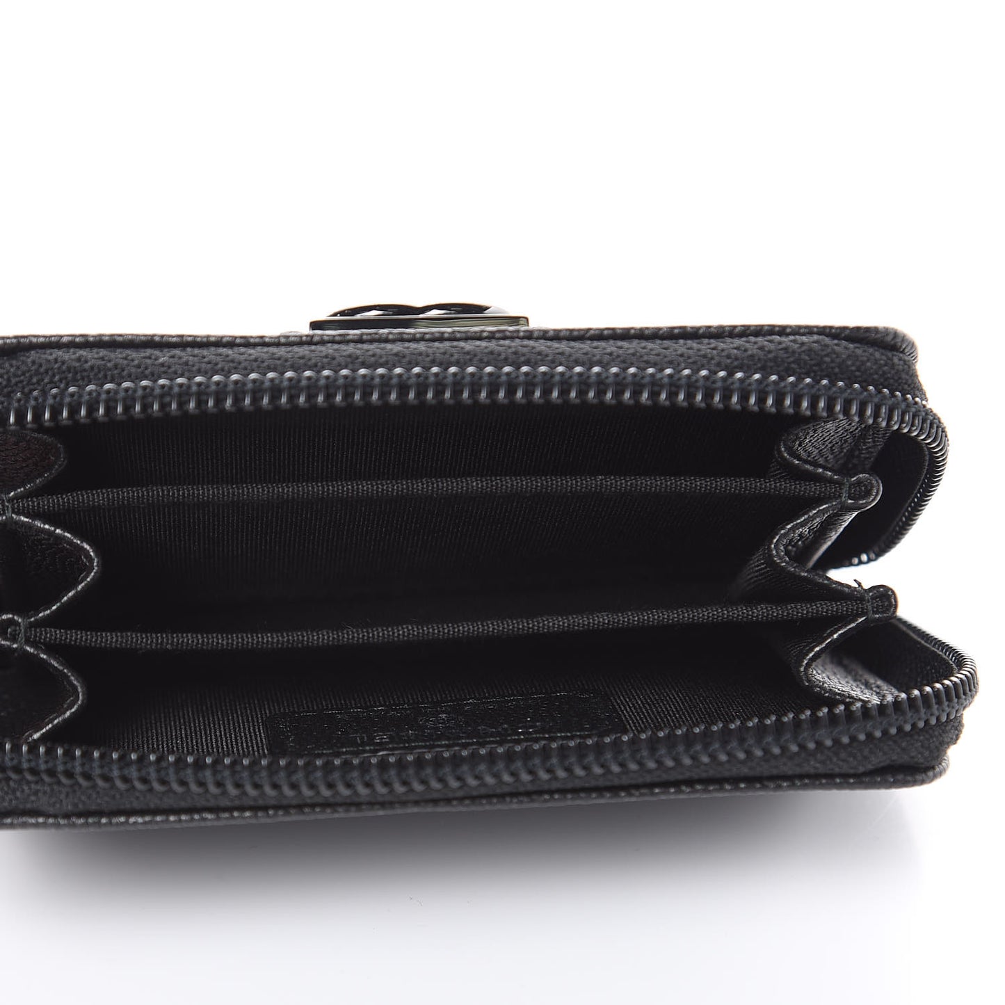 Caviar Quilted Boy Zip Around Coin Purse Wallet So Black