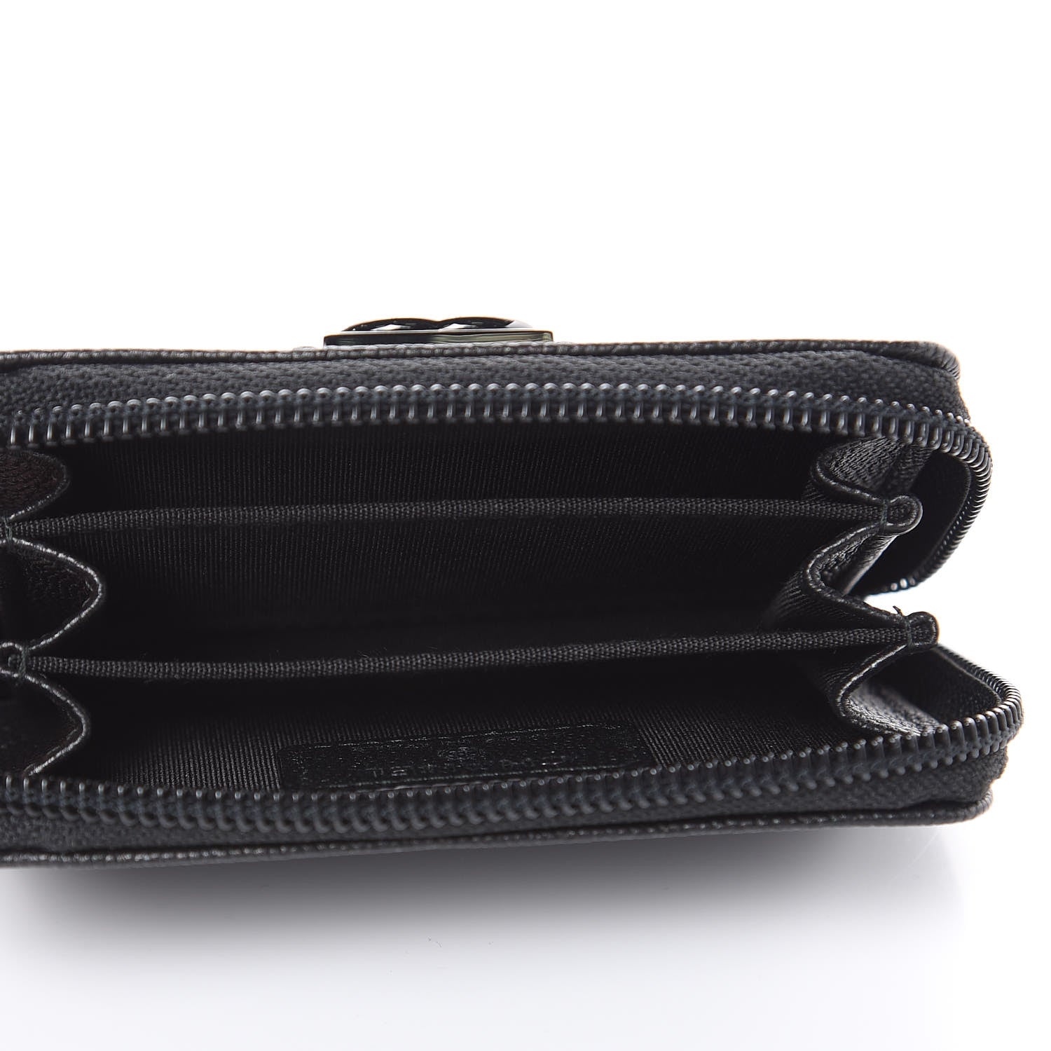 Chanel Caviar Quilted Boy Zip Around Coin Purse Wallet So Black 5 of 8