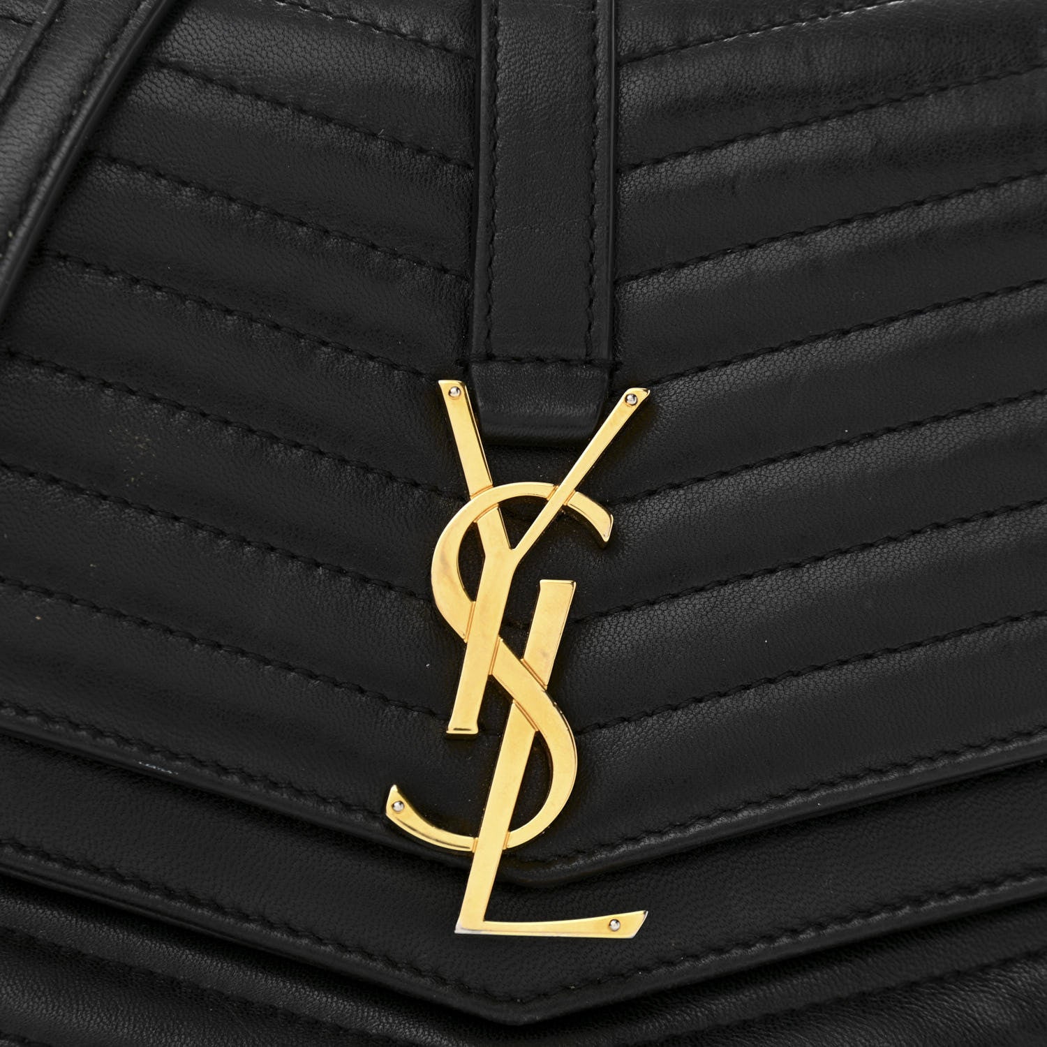 Saint Laurent Lambskin Matelasse Chevron Monogram Small Sulpice Bag Black 9 of 11