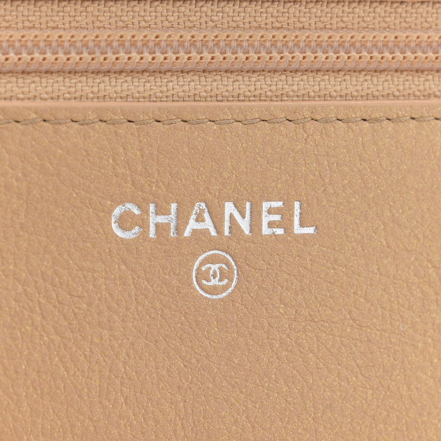Chanel Metallic Calfskin Lucky Charms Casino 2.55 Reissue Wallet On Chain WOC Beige 6 of 12