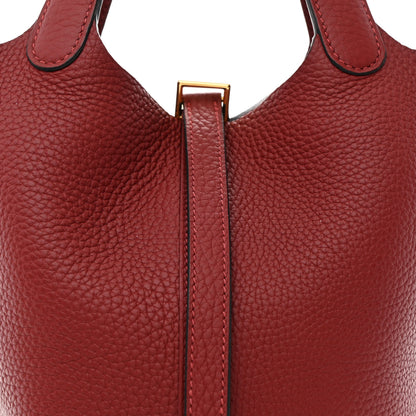 Hermes Taurillon Clemence Picotin Lock 18 PM Rouge H 8 of 11