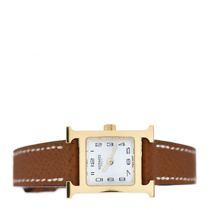 Hermes Stainless Steel Epsom 17.2mm Heure H Hour Quartz Watch Gold 2 of 5