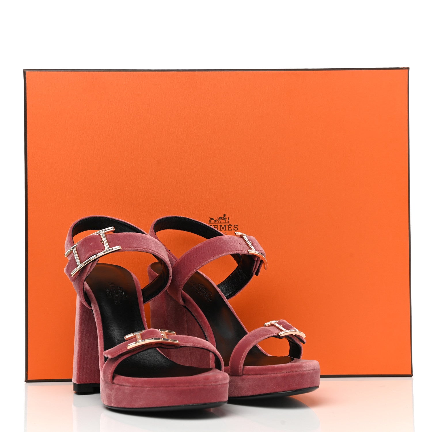 Hermes Velours Bossa Sandals 36 Bois De Rose 9 of 9