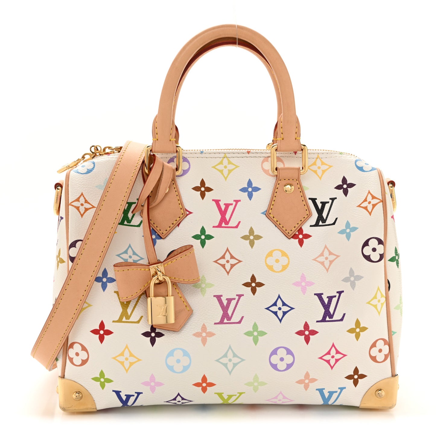 LV X TM Monogram Multicolor Speedy Bandouliere 25 White