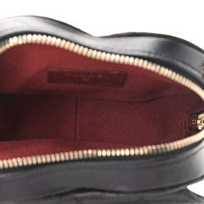 Chanel Lambskin Quilted CC In Love Heart Clutch With Chain Black 5 of 10