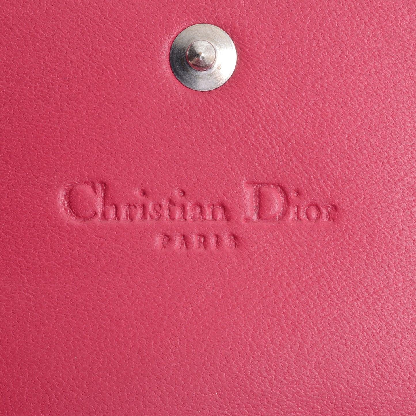 Lambskin Cannage Lady Dior Charm Wallet Pink