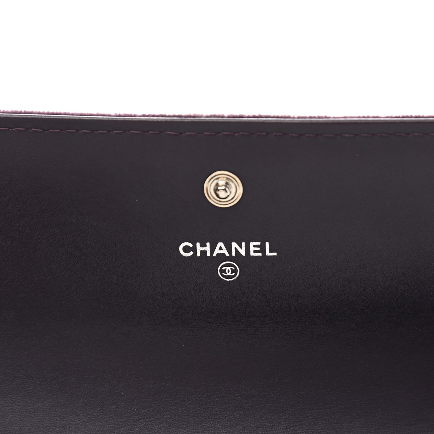 Velvet Quilted Large Boy Gusset Flap Wallet Purple