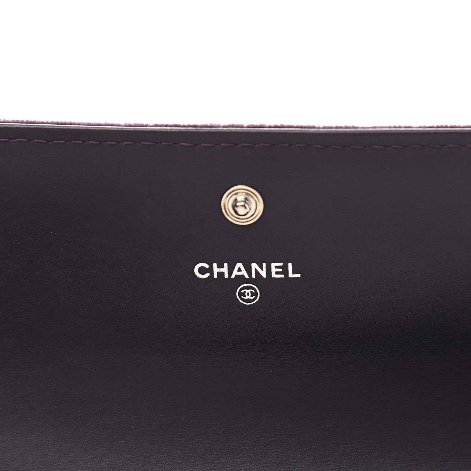 Chanel Velvet Quilted Large Boy Gusset Flap Wallet Purple 6 of 9