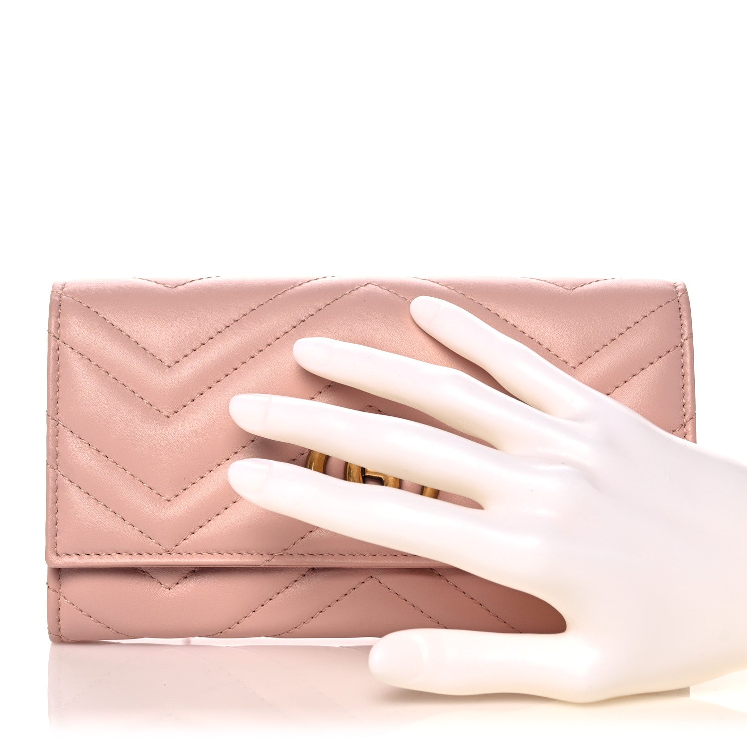 Gucci Calfskin Matelasse GG Marmont Continental Wallet Perfect Pink 2 of 12
