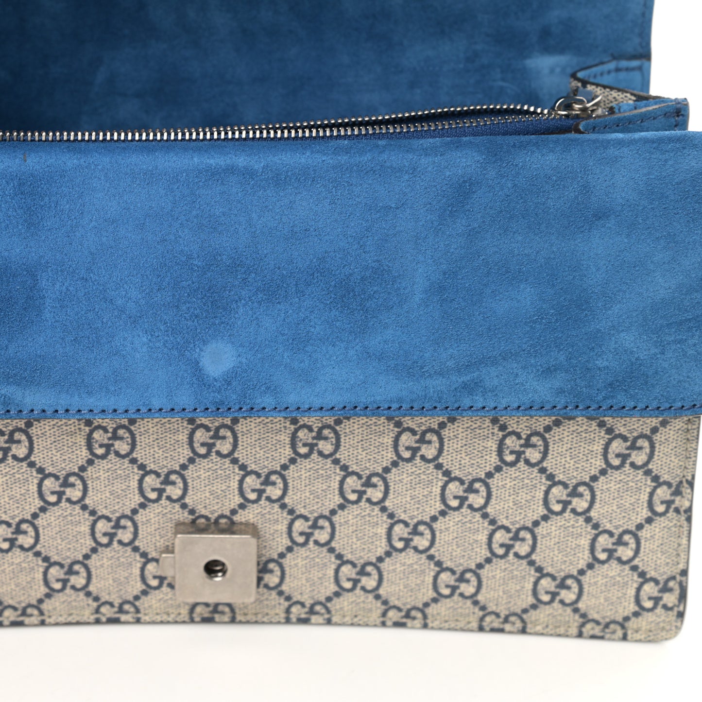 GG Supreme Monogram Blooms Small Dionysus Shoulder Bag Beige Navy Vintage Blue