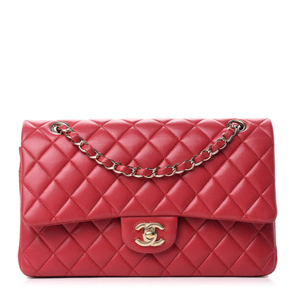 Chanel Lambskin Quilted Medium Double Flap Dark Pink 1 of 10