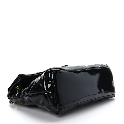 Saint Laurent Patent Quilted Small Loulou Puffer Monogram Chain Satchel Black 4 of 8