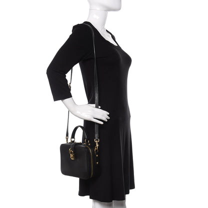Dolce & Gabbana Drummed Calfskin Rosaria Shoulder Bag Black 2 of 9