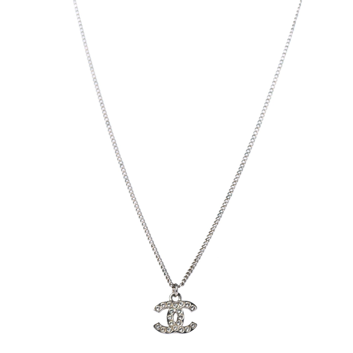 Crystal CC Necklace Silver