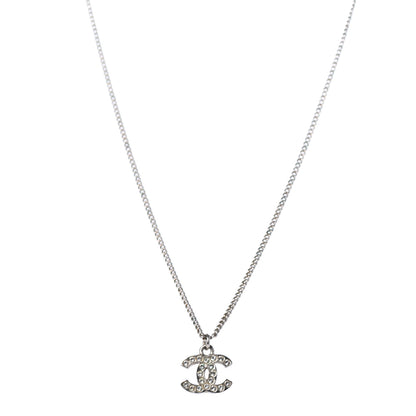 Chanel Crystal CC Necklace Silver 1 of 4