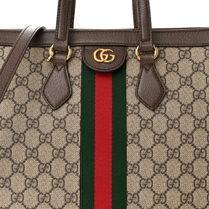 Gucci GG Supreme Monogram Web Medium Ophidia Tote Bag Brown 8 of 17