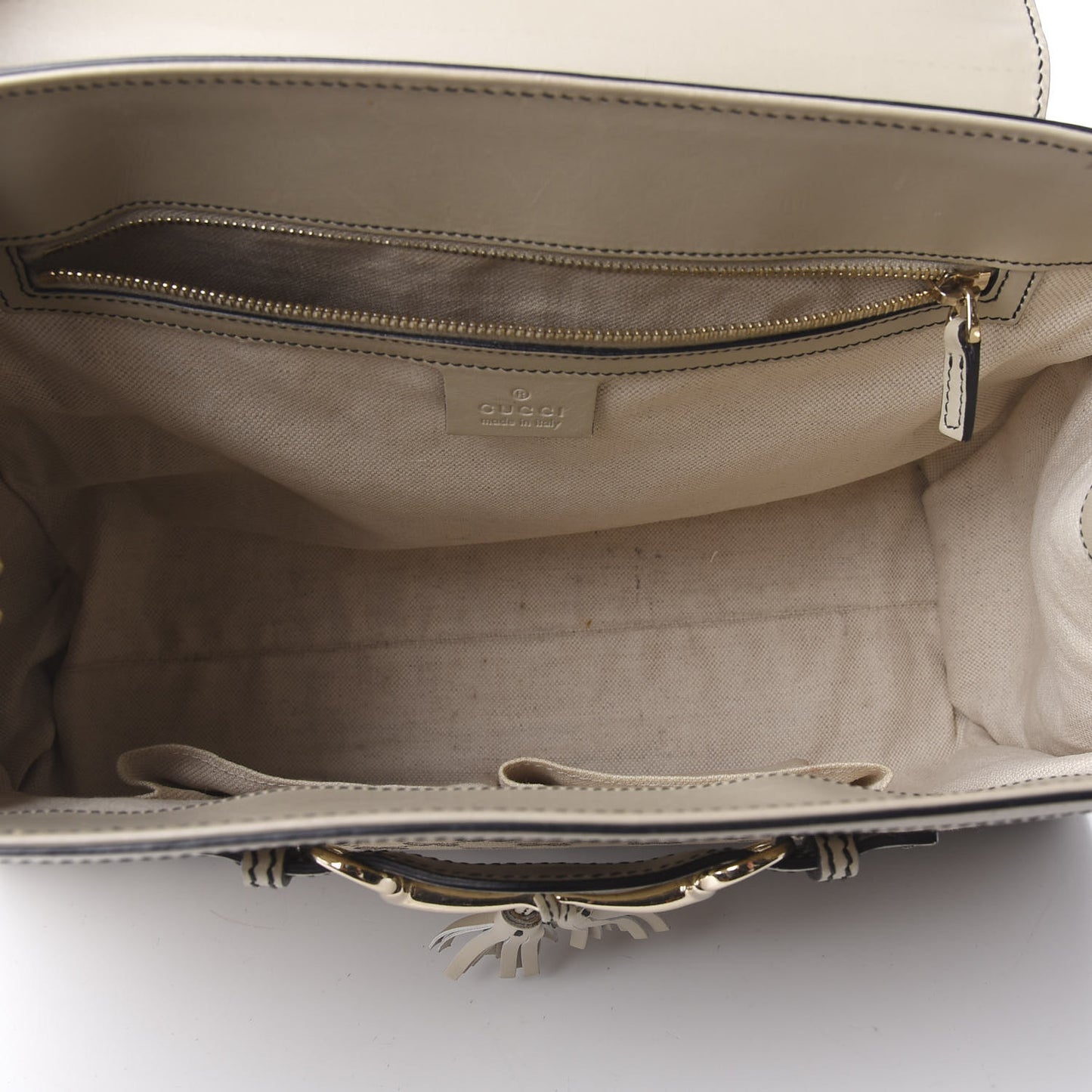 Monogram Margaux Calfskin Large Emily Chain Shoulder Bag Beige Ebony Mystic White