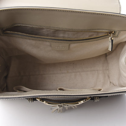 Gucci Monogram Margaux Calfskin Large Emily Chain Shoulder Bag Beige Ebony Mystic White 5 of 9