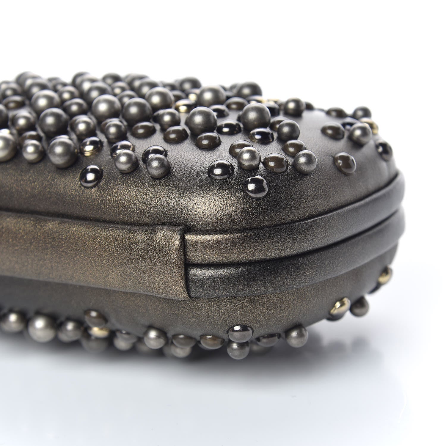 Bottega Veneta Nappa Pearl Embellished Knot Studded Clutch Gold 8 of 8