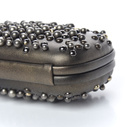 Bottega Veneta Nappa Pearl Embellished Knot Studded Clutch Gold 8 of 8