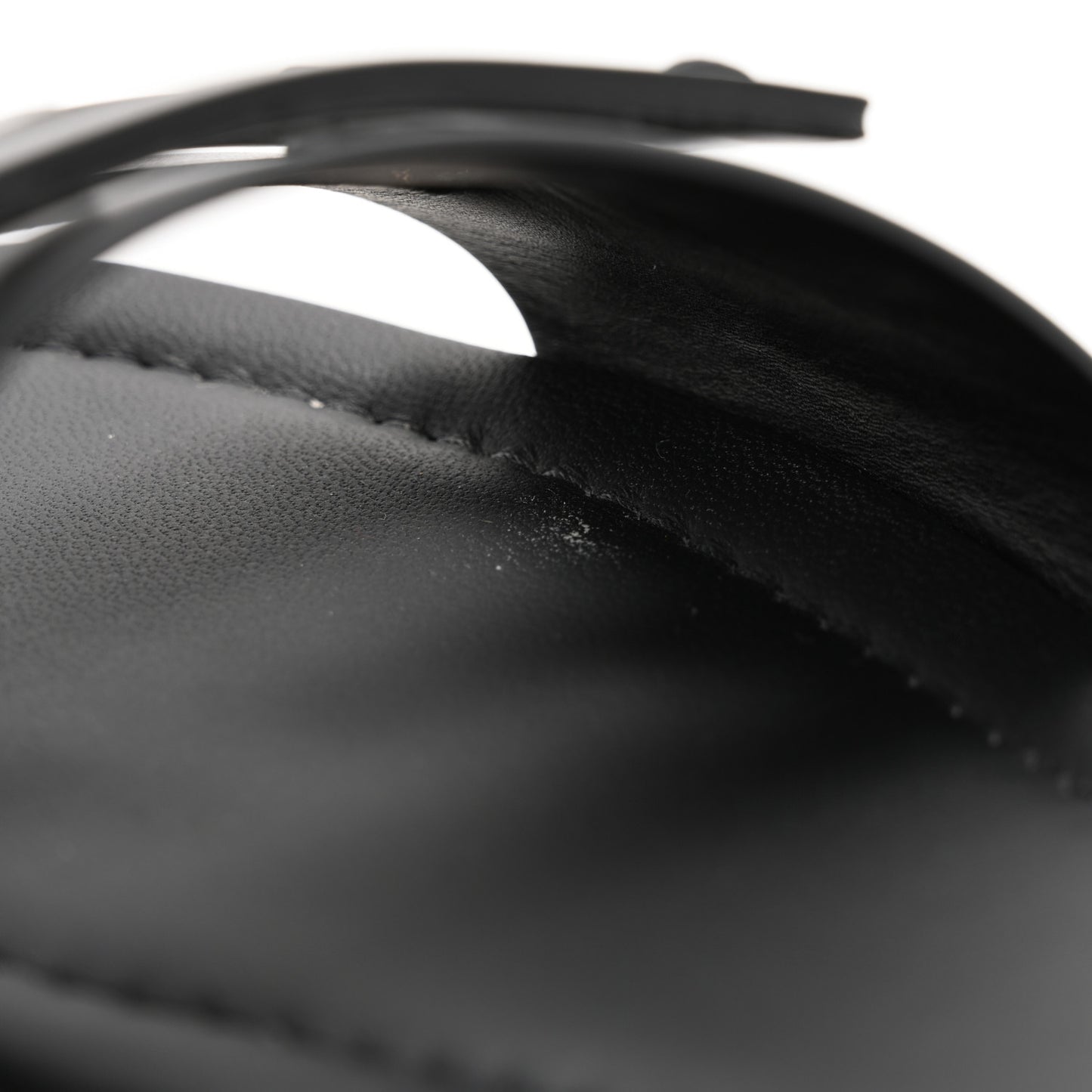 Vitello Cuoio Baguette Flat Slide Sandals 40 Black