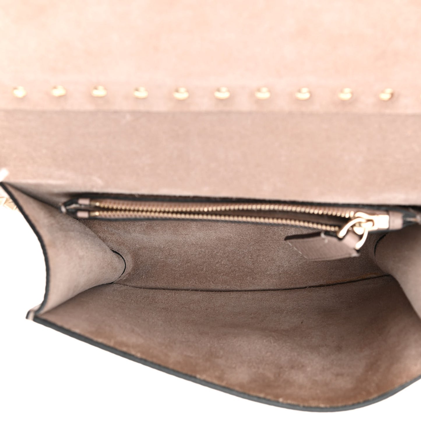 Pebbled Calfskin Rockstud Shoulder Bag Poudre