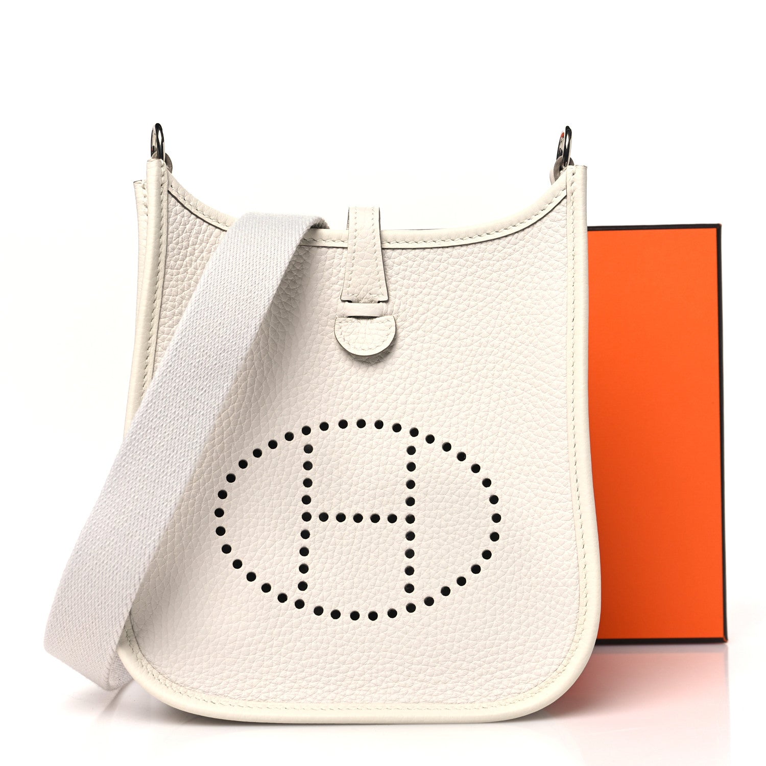 Hermes Taurillon Clemence Amazone Evelyne TPM New White 1690182
