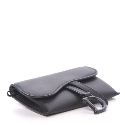 Christian Dior Ultra Matte Calfskin Nano Saddle Chain Pouch Black 4 of 11