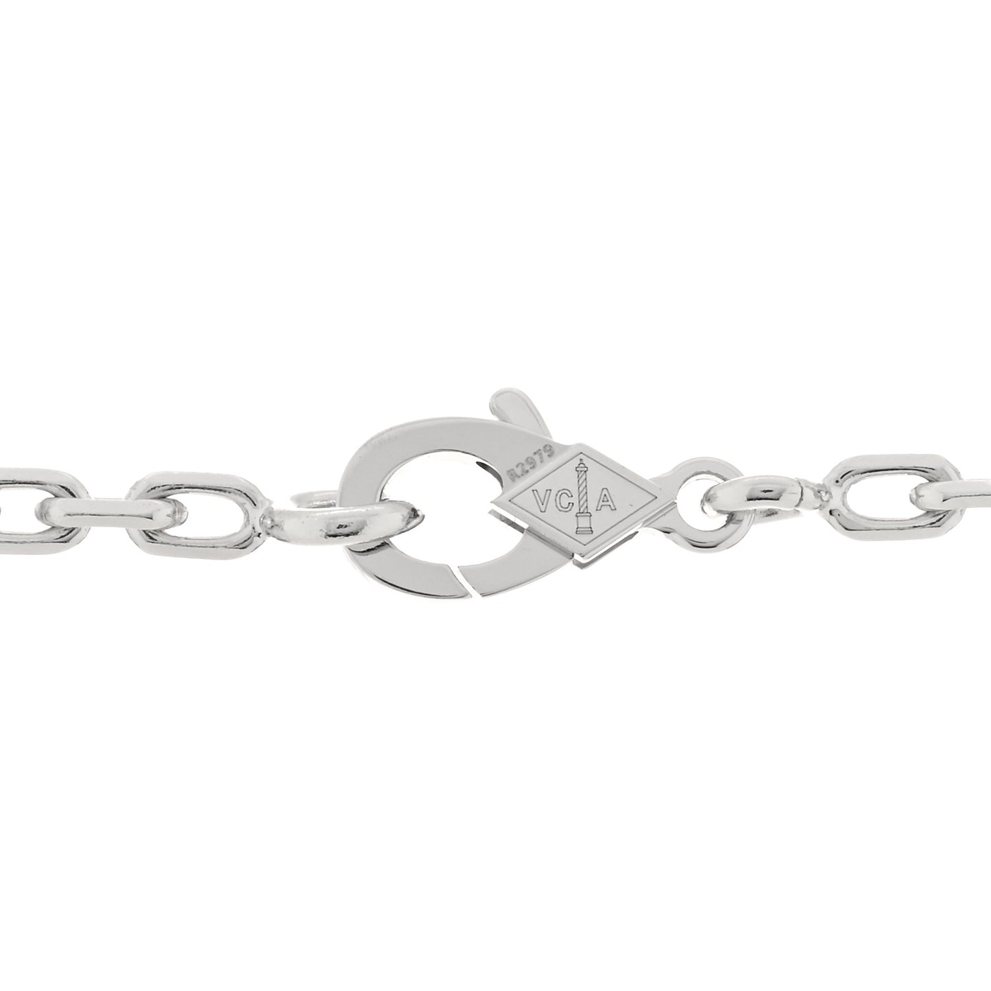 18K White Gold Diamond 10 Motifs Vintage Alhambra Necklace