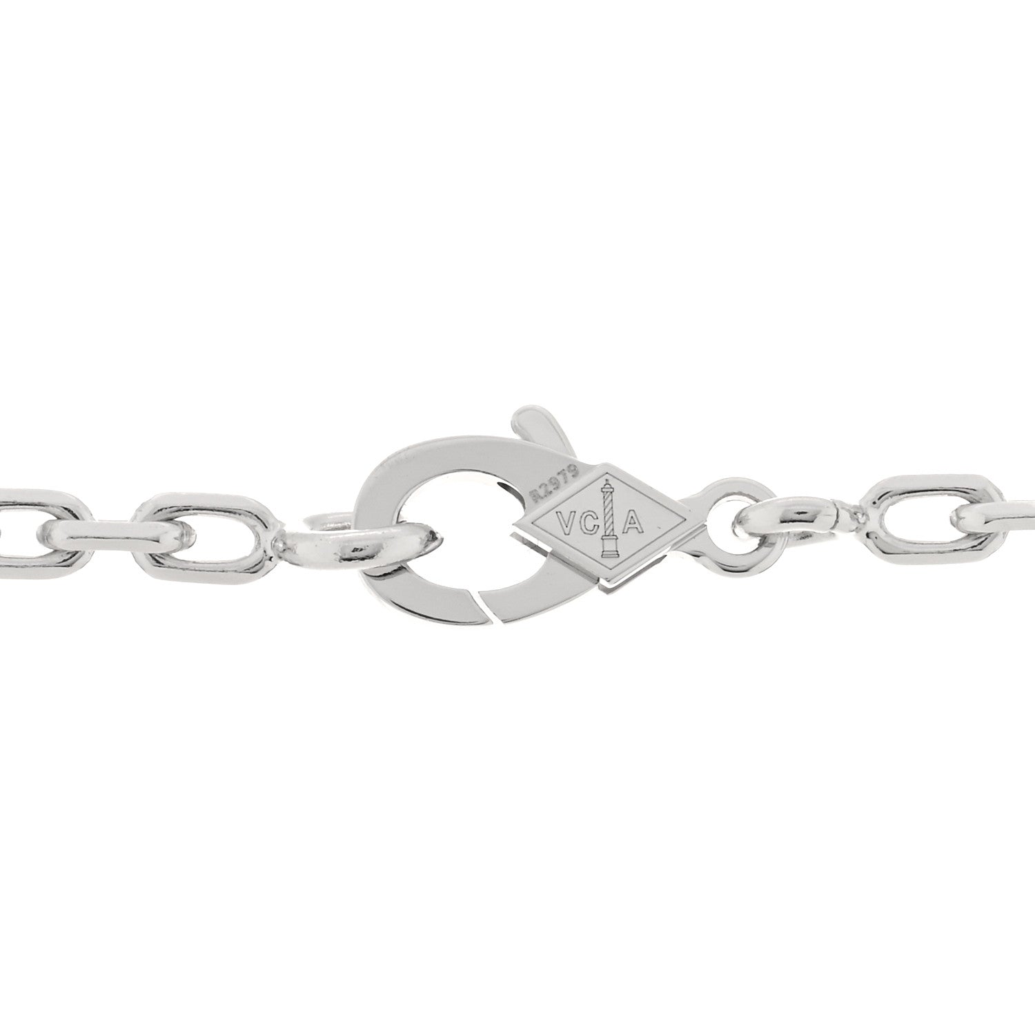 Van Cleef & Arpels 18K White Gold Diamond 10 Motifs Vintage Alhambra Necklace 3 of 3