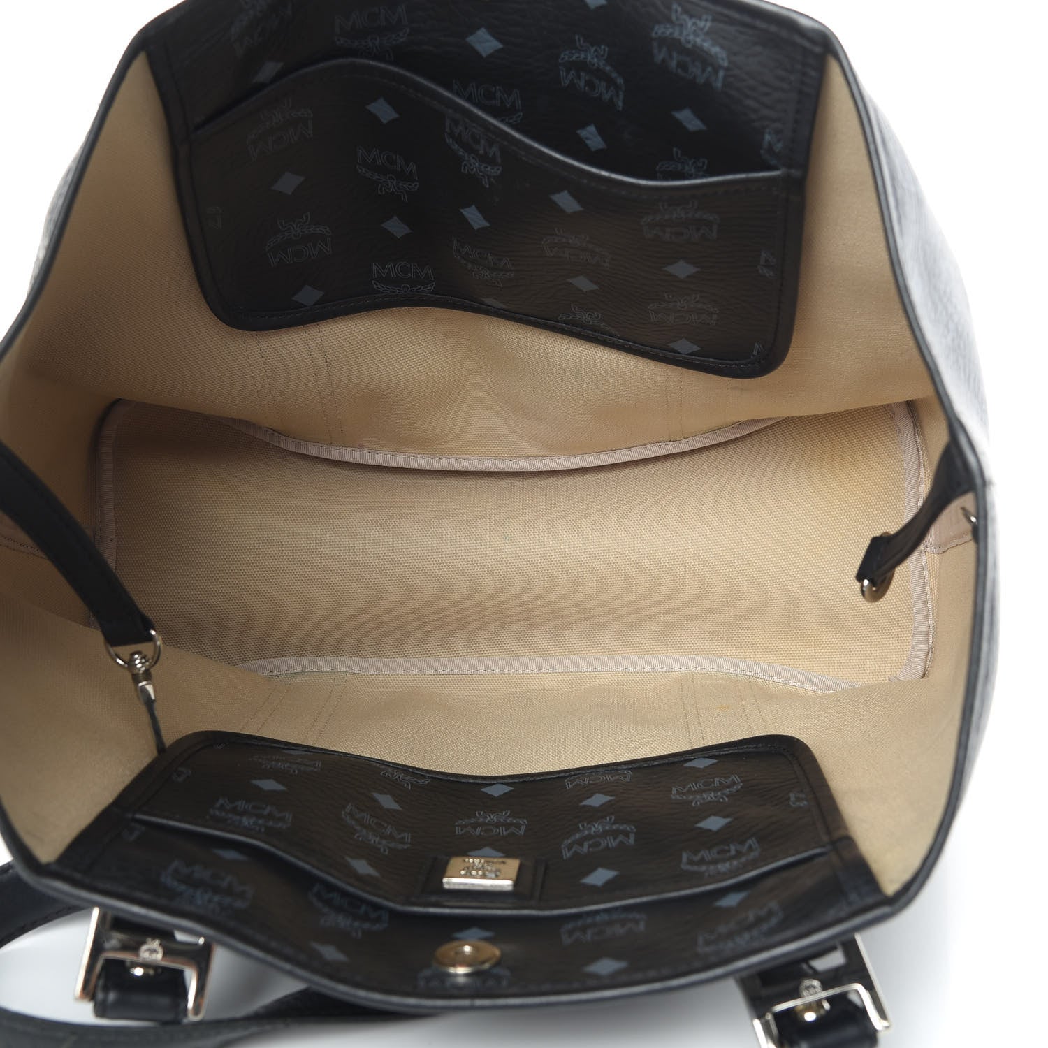 MCM Visetos Shopping Tote Black 5 of 16