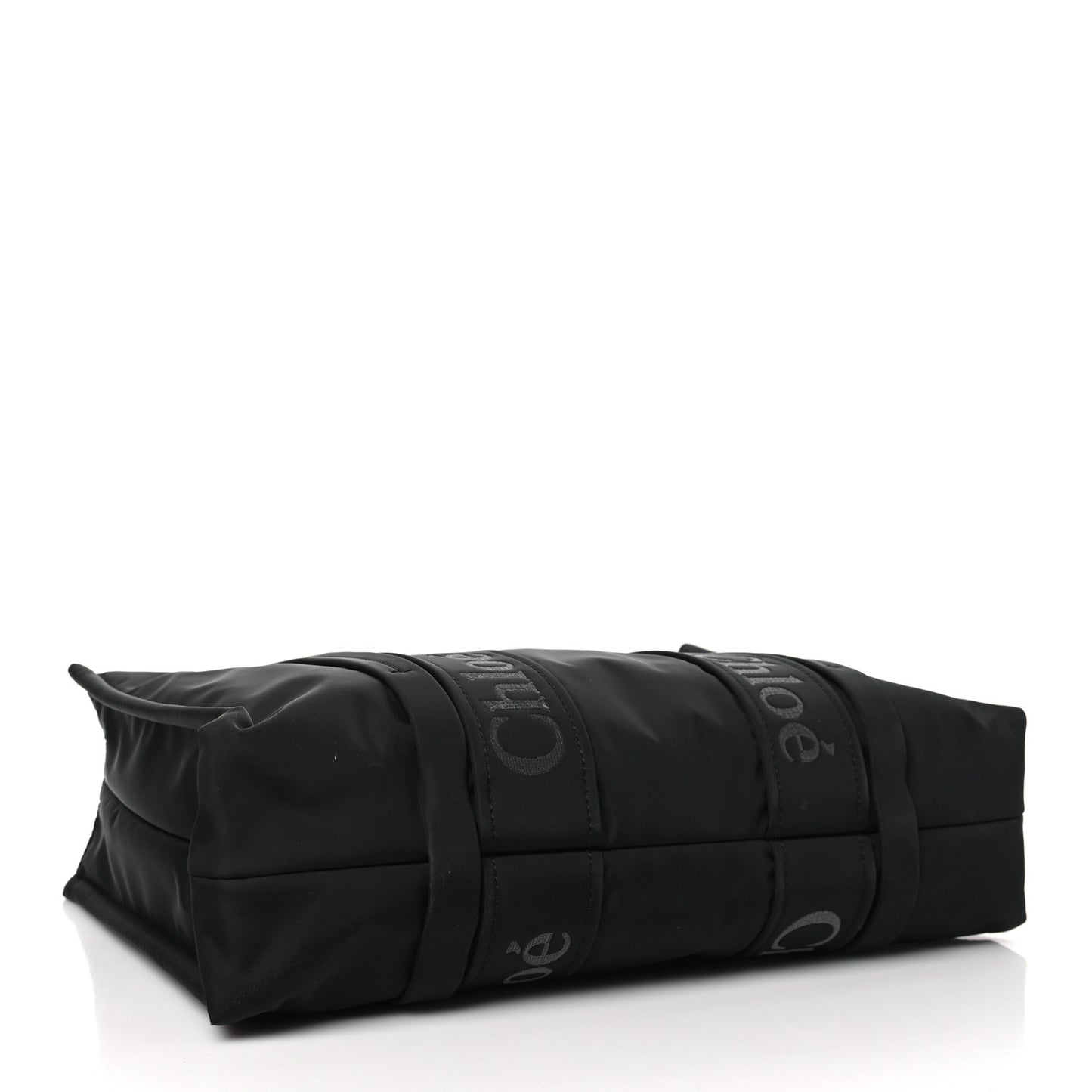 Recycled Nylon Medium Woody Ribbon Tote Black