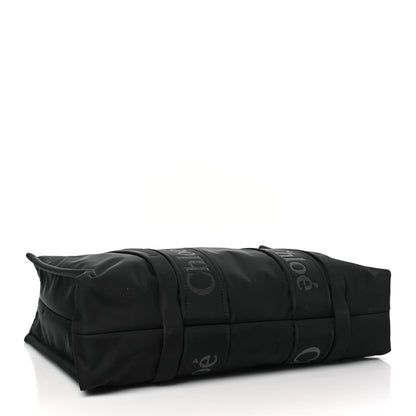 Chloe Recycled Nylon Medium Woody Ribbon Tote Black 4 of 12