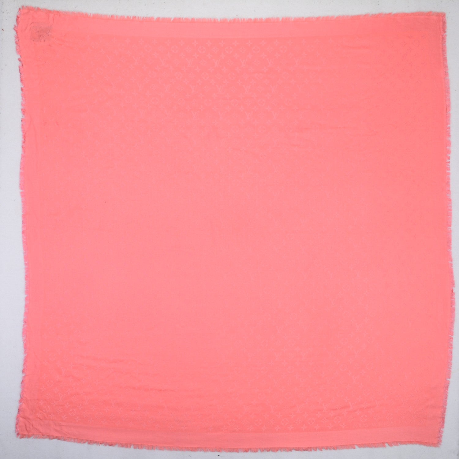 Louis Vuitton Silk Wool Monogram Shawl Corail 3 of 5