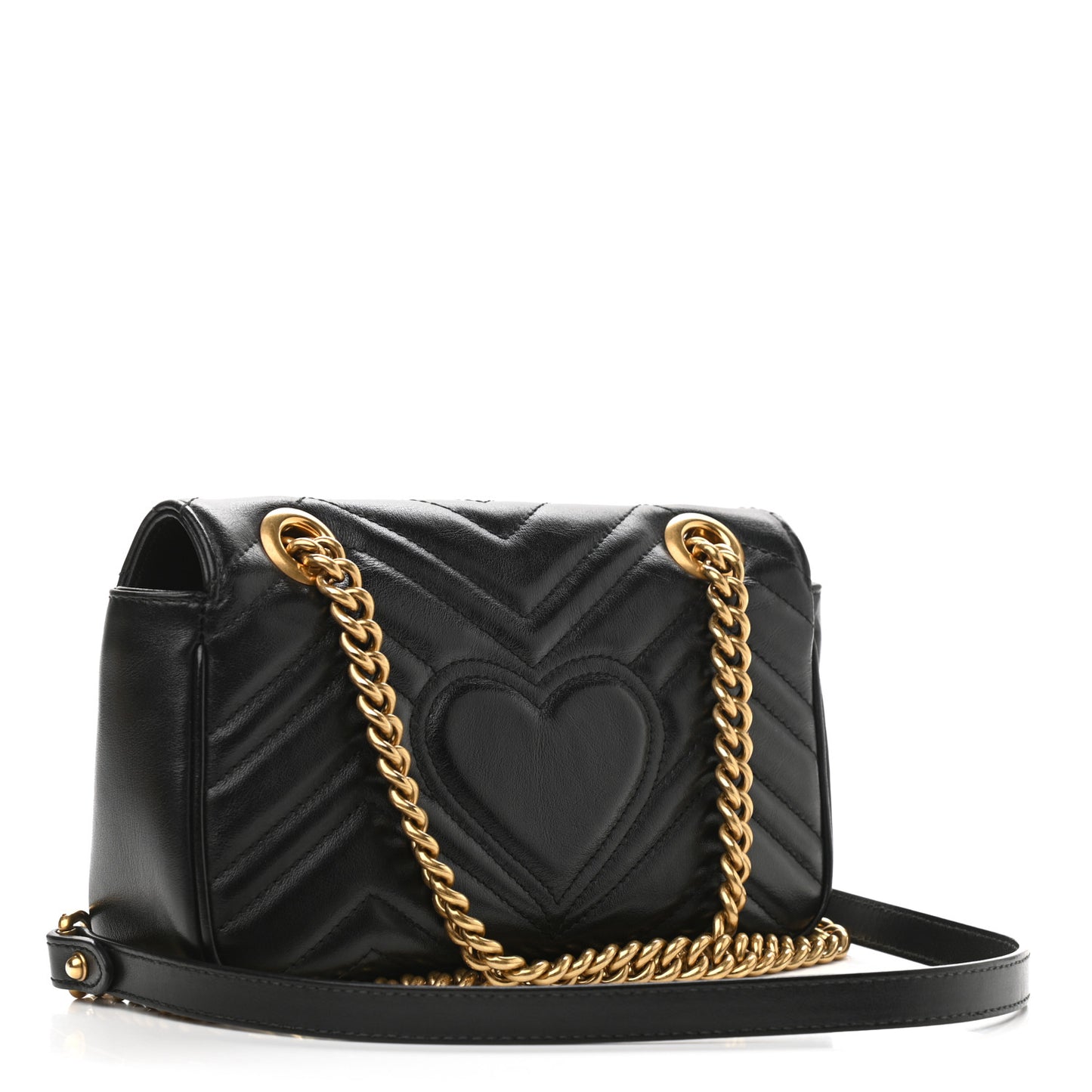 Calfskin Matelasse Mini GG Marmont Shoulder Bag Black