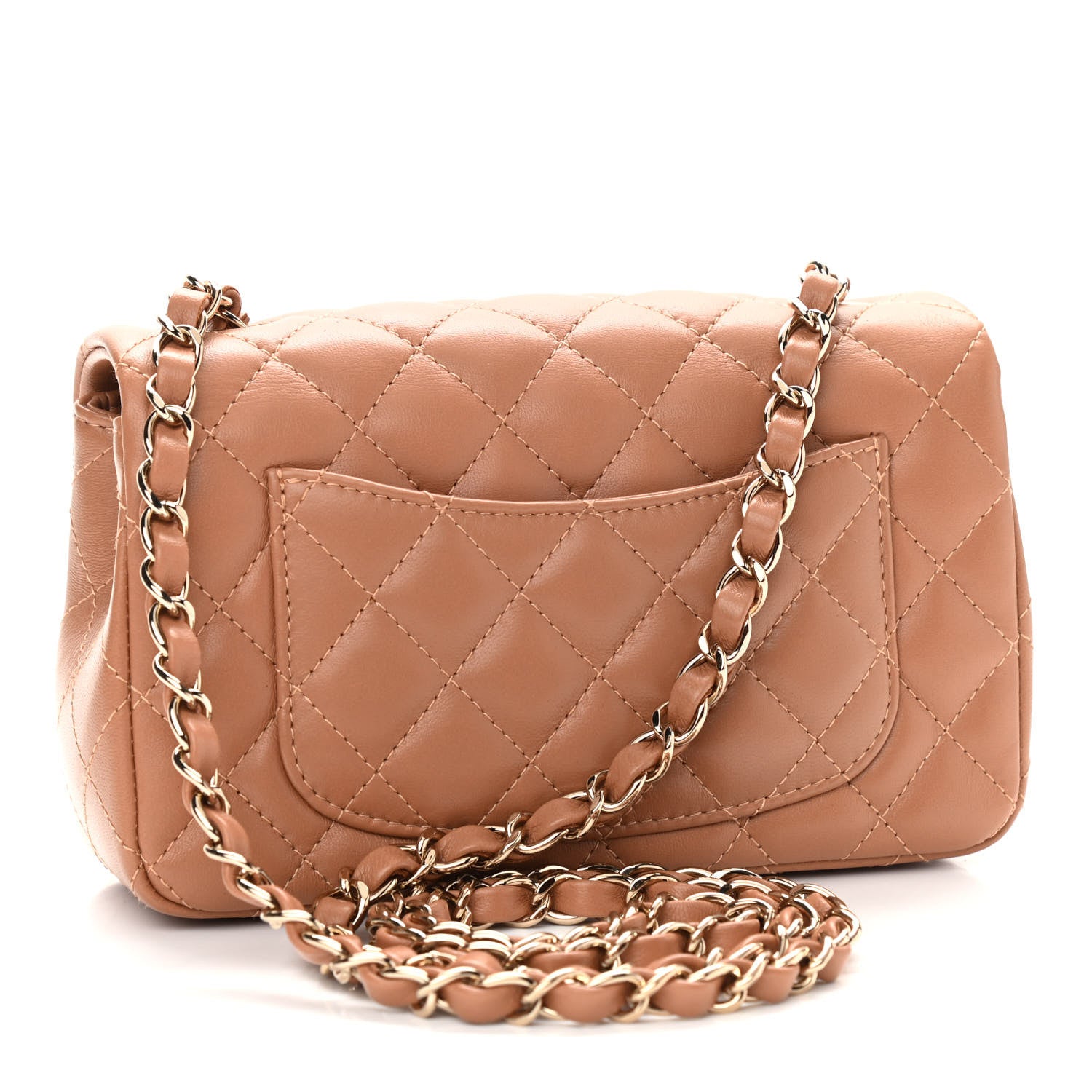 Chanel Lambskin Quilted Mini Rectangular Flap Brown 2 of 10