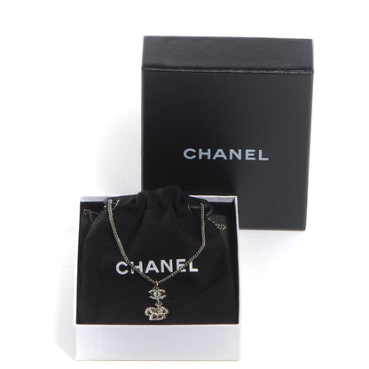 Chanel Crystal CC Camellia Necklace Silver 6 of 6
