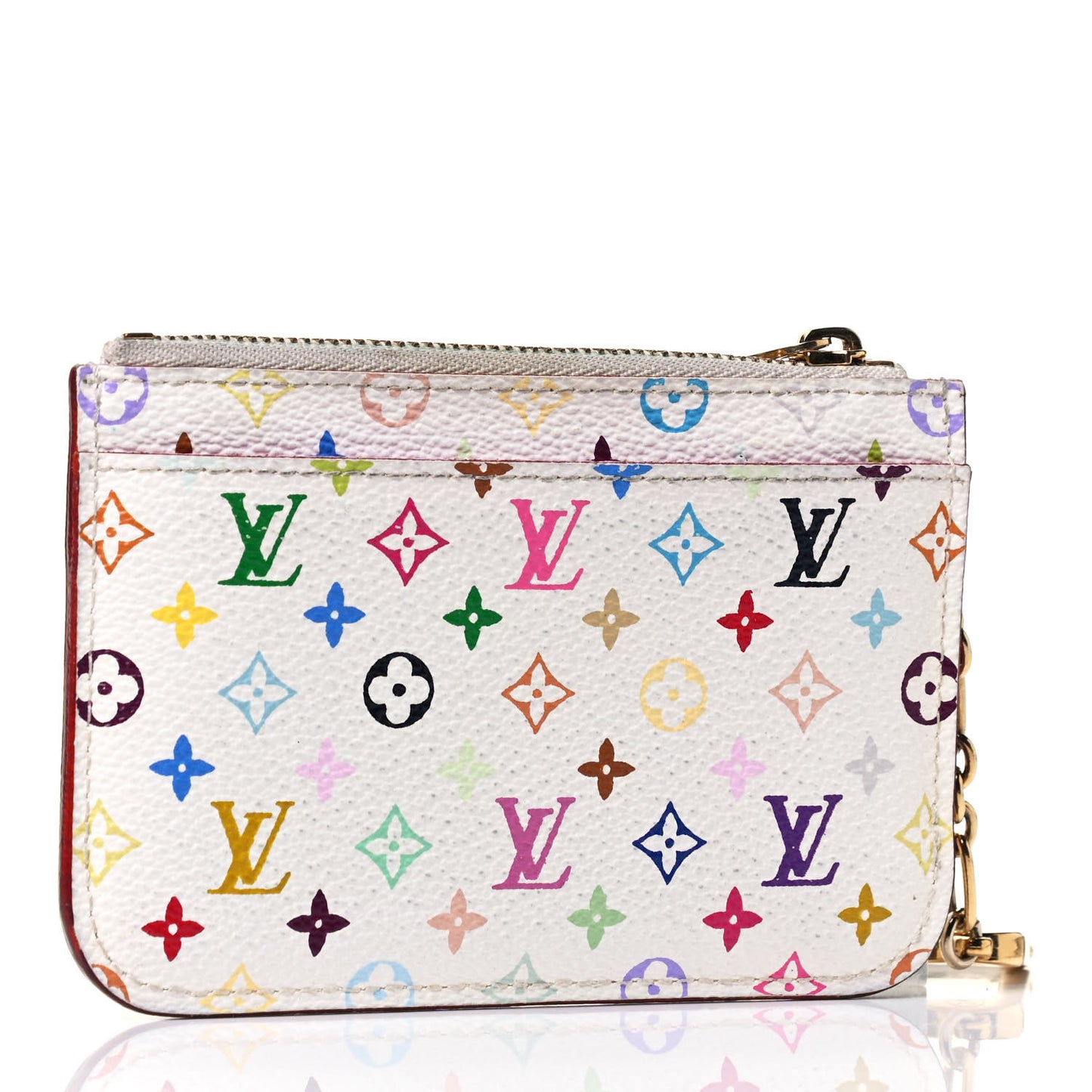 Monogram Multicolor Key Pouch White Litchi